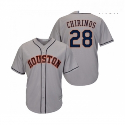 Mens Houston Astros 28 Robinson Chirinos Replica Grey Road Cool Base Baseball Jersey 