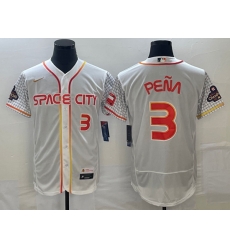 Men's Houston Astros #3 Jeremy Pena Number White 2023 City Connect Flex Base Stitched Jersey