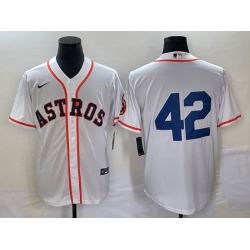 Men's Houston Astros #42 Jackie Robinson White Cool Base Stitched Baseball Jersey
