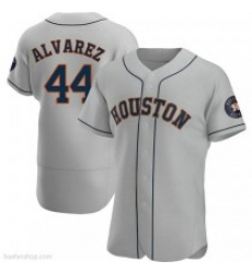 Mens Houston Astros #44 Yordan Alvarez Authentic Gray Road Jerseys