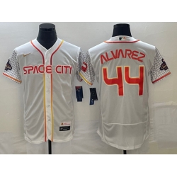 Men's Houston Astros #44 Yordan Alvarez Number White 2023 City Connect Flex Base Stitched Jersey2