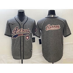 Men's Houston Astros Blank Grey Gridiron With Patch Cool Base Stitched Baseball Jerseys