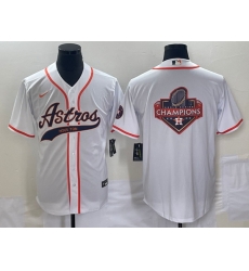 Men's Houston Astros White Team Big Logo Cool Base Stitched Baseball Jerseys