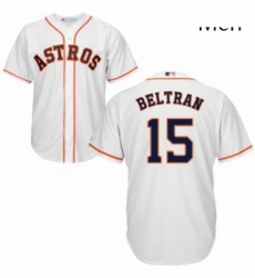 Mens Majestic Houston Astros 15 Carlos Beltran Replica White Home Cool Base MLB Jersey