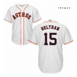 Mens Majestic Houston Astros 15 Carlos Beltran Replica White Home Cool Base MLB Jersey