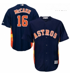 Mens Majestic Houston Astros 16 Brian McCann Replica Navy Blue Alternate Cool Base MLB Jersey