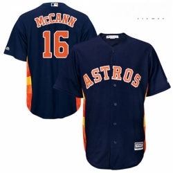 Mens Majestic Houston Astros 16 Brian McCann Replica Navy Blue Alternate Cool Base MLB Jersey