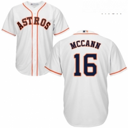 Mens Majestic Houston Astros 16 Brian McCann Replica White Home Cool Base MLB Jersey