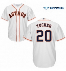 Mens Majestic Houston Astros 20 Preston Tucker Replica White Home Cool Base MLB Jersey