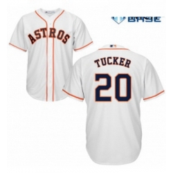 Mens Majestic Houston Astros 20 Preston Tucker Replica White Home Cool Base MLB Jersey