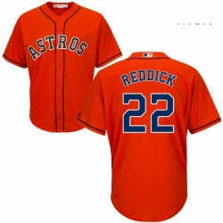Mens Majestic Houston Astros 22 Josh Reddick Replica Orange Alternate Cool Base MLB Jersey