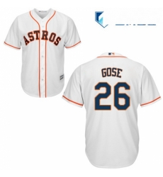 Mens Majestic Houston Astros 26 Anthony Gose Replica White Home Cool Base MLB Jersey 