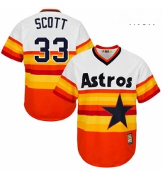 Mens Majestic Houston Astros 33 Mike Scott Authentic Orange Cooperstown MLB Jersey