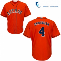 Mens Majestic Houston Astros 4 George Springer Replica Orange Alternate Cool Base MLB Jersey