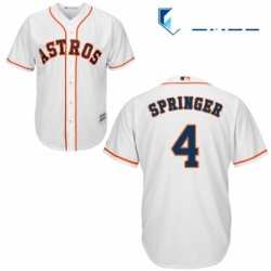 Mens Majestic Houston Astros 4 George Springer Replica White Home Cool Base MLB Jersey