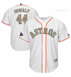 Mens Majestic Houston Astros 44 Roy Oswalt Replica White 2018 Gold Program Cool Base MLB Jersey