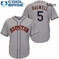 Mens Majestic Houston Astros 5 Jeff Bagwell Replica Grey Road Cool Base MLB Jersey