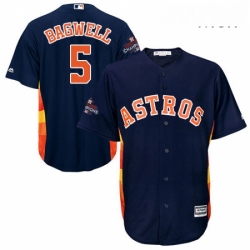 Mens Majestic Houston Astros 5 Jeff Bagwell Replica Navy Blue Alternate 2017 World Series Champions Cool Base MLB Jersey