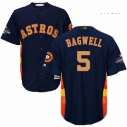 Mens Majestic Houston Astros 5 Jeff Bagwell Replica Navy Blue Alternate 2018 Gold Program Cool Base MLB Jersey