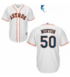 Mens Majestic Houston Astros 50 Charlie Morton Replica White Home Cool Base MLB Jersey 