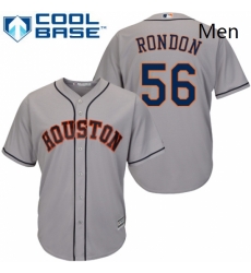 Mens Majestic Houston Astros 56 Hector Rondon Replica Grey Road Cool Base MLB Jersey 