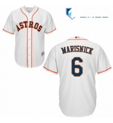 Mens Majestic Houston Astros 6 Jake Marisnick Replica White Home Cool Base MLB Jersey 