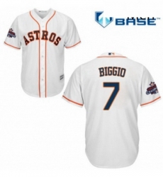 Mens Majestic Houston Astros 7 Craig Biggio Replica White Home 2017 World Series Champions Cool Base MLB Jersey