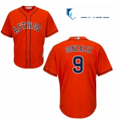Mens Majestic Houston Astros 9 Marwin Gonzalez Replica Orange Alternate Cool Base MLB Jersey 