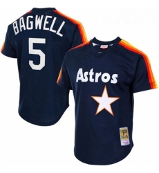 Mens Mitchell and Ness 1988 Houston Astros 5 Jeff Bagwell Replica Navy Blue Throwback MLB Jersey