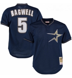 Mens Mitchell and Ness 1997 Houston Astros 5 Jeff Bagwell Authentic Navy Blue Throwback MLB Jersey