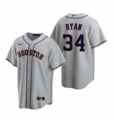 Mens Nike Houston Astros 34 Nolan Ryan Gray Road Stitched Baseball Jerse