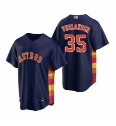 Mens Nike Houston Astros 35 Justin Verlander Navy Alternate Stitched Baseball Jersey