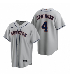 Mens Nike Houston Astros 4 George Springer Gray Road Stitched Baseball Jerse