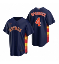 Mens Nike Houston Astros 4 George Springer Navy Alternate Stitched Baseball Jerse
