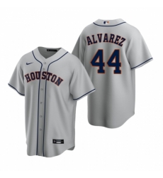 Mens Nike Houston Astros 44 Yordan Alvarez Gray Road Stitched Baseball Jersey
