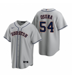 Mens Nike Houston Astros 54 Roberto Osuna Gray Road Stitched Baseball Jersey