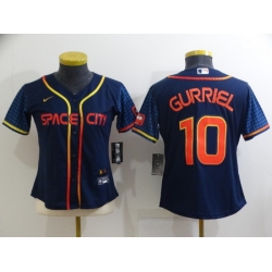 Women Houston Astros 10 Yuli Gurriel 2022 Navy City Connect Stitched Jersey