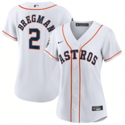 Women Houston Astros 2 Alex Bregman White 2022 World Series Cool Base Stitched Baseball Jersey