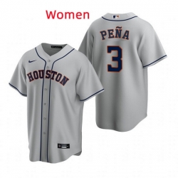 Women Houston Astros 3 Jeremy Pena Grey Stitched Jersey