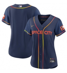Women Houston Astros Blank 2022 Navy City Connect Stitched Jersey