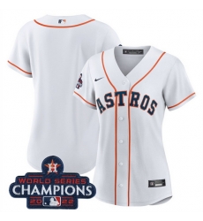 Women Houston Astros Blank White 2022 World Series Champions Cool Base Stitched Baseball Jersey