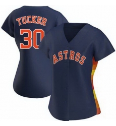 Women Houston Astros Kyle Tucker #30 Navy Cool Base Stitched Jersey
