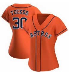 Women Houston Astros Kyle Tucker #30 Orange Cool Base Stitched Jersey