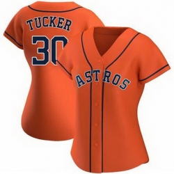 Women Houston Astros Kyle Tucker #30 Orange Cool Base Stitched Jersey