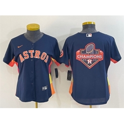 Women Houston Astros Navy 2022 World Series Champions Team Big Logo Cool Base Stitched Baseball Jersey
