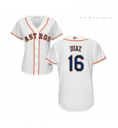 Womens Houston Astros 16 Aledmys Diaz Authentic White Home Cool Base Baseball Jersey 
