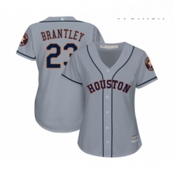 Womens Houston Astros 23 Michael Brantley Authentic Grey Road Cool Base Baseball Jersey 