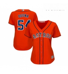 Womens Houston Astros 54 Roberto Osuna Authentic Orange Alternate Cool Base Baseball Jersey 