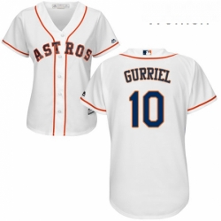 Womens Majestic Houston Astros 10 Yuli Gurriel Authentic White Home Cool Base MLB Jersey 