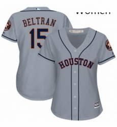 Womens Majestic Houston Astros 15 Carlos Beltran Authentic Grey Road Cool Base MLB Jersey